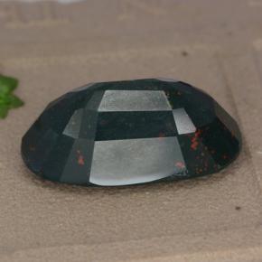 Heliotropo verde natural de 11,46 ct, corte óvalo, opaco