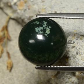 Heliotropo verde natural de 8,69 ct, corte redondo, opaco