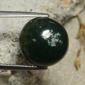 Heliotropo verde natural de 8,69 ct, corte redondo, opaco
