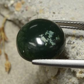 Heliotropo verde natural de 8,69 ct, corte redondo, opaco
