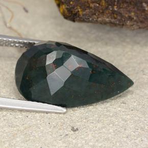 Sanguinaria Verde bosque natural de 9.55 ct, En forma de pera, Opaco