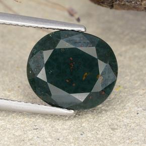 Heliotropo verde natural de 6,33 ct, corte óvalo, opaco