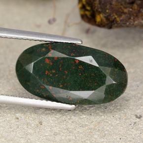 Heliotropo verde natural de 12,15 ct, corte óvalo, opaco
