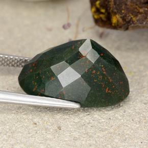 Heliotropo verde natural de 12,15 ct, corte óvalo, opaco