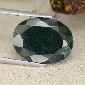 Heliotropo verde natural de 7,94 ct, corte óvalo, opaco