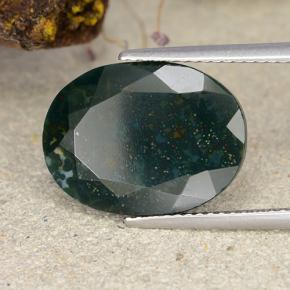 Heliotropo verde natural de 7,94 ct, corte óvalo, opaco