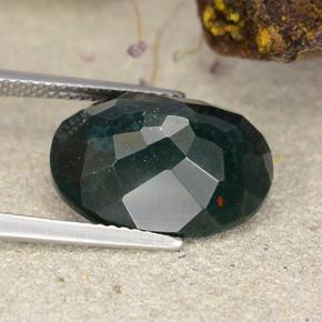Heliotropo verde natural de 7,94 ct, corte óvalo, opaco