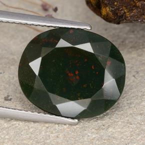 Heliotropo verde natural de 8,28 ct, corte óvalo, opaco