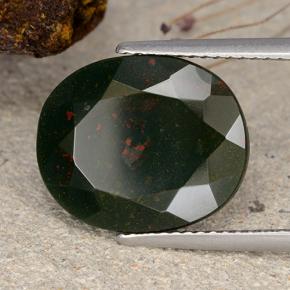 Heliotropo verde natural de 8,28 ct, corte óvalo, opaco
