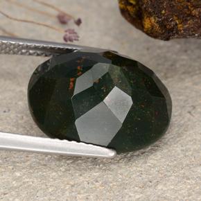 Heliotropo verde natural de 8,28 ct, corte óvalo, opaco