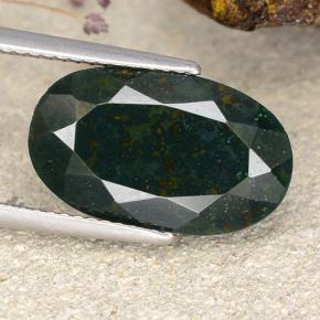 Heliotropo verde natural de 7,73 ct, corte óvalo, opaco