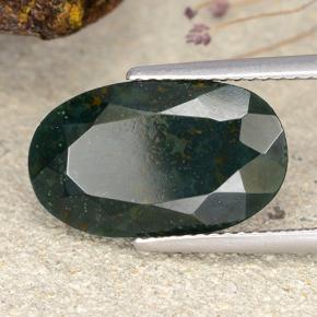 Heliotropo verde natural de 7,73 ct, corte óvalo, opaco