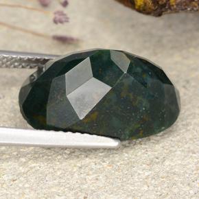 Heliotropo verde natural de 7,73 ct, corte óvalo, opaco
