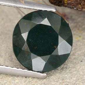Heliotropo verde natural de 3,86 ct, corte redondo, opaco