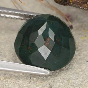 Heliotropo verde natural de 3,86 ct, corte redondo, opaco