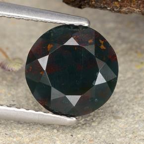 Heliotropo verde natural de 2,21 ct, corte redondo, opaco