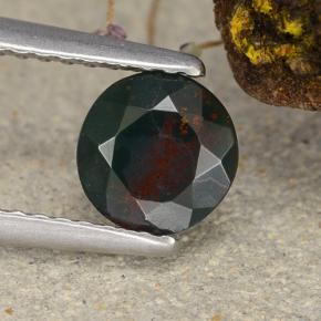 Heliotropo verde natural de 0,68 ct, corte redondo, opaco
