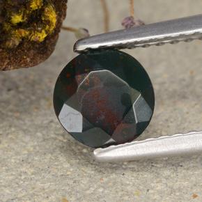 Heliotropo verde natural de 0,68 ct, corte redondo, opaco