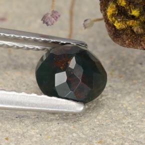 Heliotropo verde natural de 0,68 ct, corte redondo, opaco