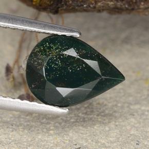Heliotropo verde natural de 1,93 ct, en forma de pera, opaco