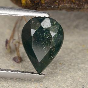 Heliotropo verde natural de 1,93 ct, en forma de pera, opaco