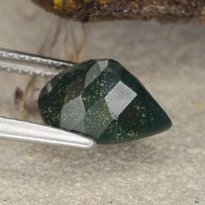 Heliotropo verde natural de 1,93 ct, en forma de pera, opaco
