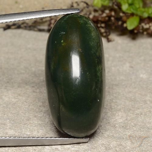 21.80ct Natural Verde con rojo Sanguinaria, Ovalada, Opaco