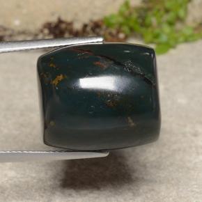Sanguinaria Verde moteado natural de 28.22 ct, Forma elegante, Opaco