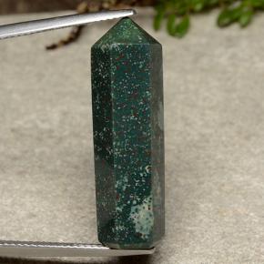 Heliotropo verde natural de 18,43 ct, forma elegante, opaco