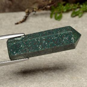 Heliotropo verde natural de 18,43 ct, forma elegante, opaco