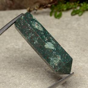 Heliotropo verde natural de 18,43 ct, forma elegante, opaco