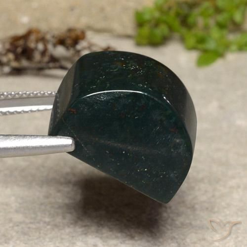Sanguinaria Verde oscuro natural de 22.60 ct, Corte Baguette, Opaco