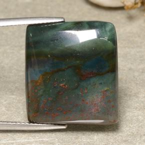 Heliotropo verde natural de 21,40 ct, baguette, opaco