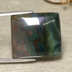 Heliotropo verde natural de 21,40 ct, baguette, opaco