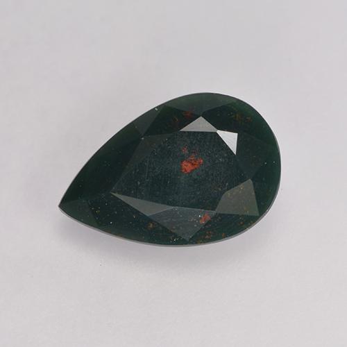 Heliotropo verde natural de 1,21 ct, en forma de pera, opaco