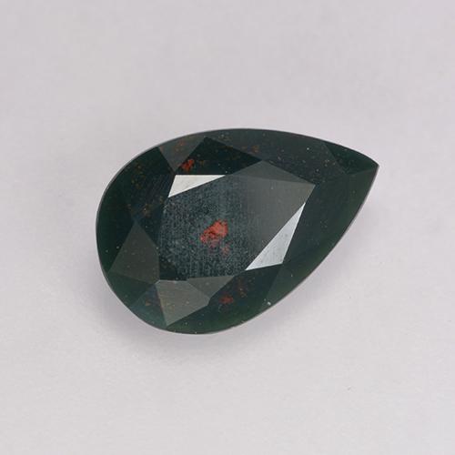 Heliotropo verde natural de 1,21 ct, en forma de pera, opaco