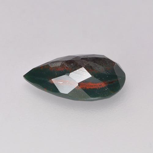Heliotropo verde natural de 1,21 ct, en forma de pera, opaco