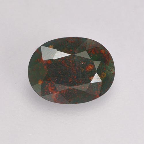 Heliotropo verde natural de 0,31 ct, corte óvalo, opaco