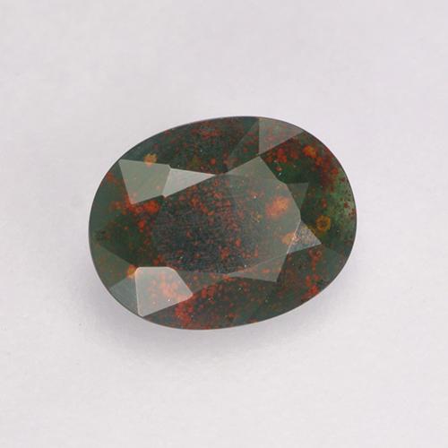 Heliotropo verde natural de 0,31 ct, corte óvalo, opaco
