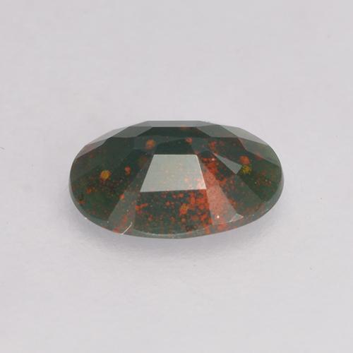 Heliotropo verde natural de 0,31 ct, corte óvalo, opaco