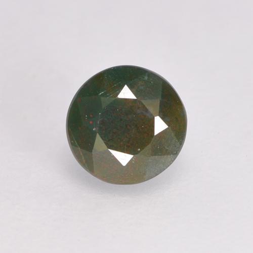 Heliotropo verde natural de 0,33 ct, corte redondo, opaco