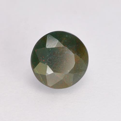 Heliotropo verde natural de 0,33 ct, corte redondo, opaco