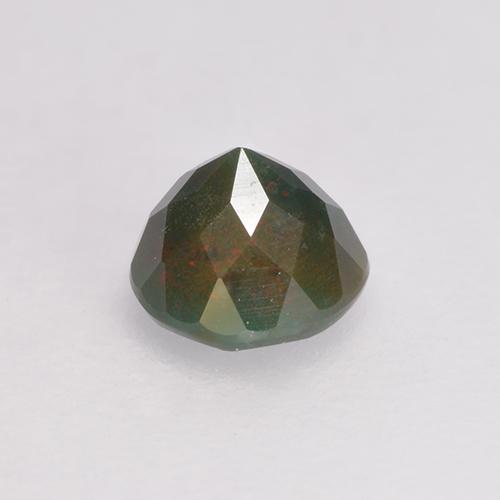 Heliotropo verde natural de 0,33 ct, corte redondo, opaco