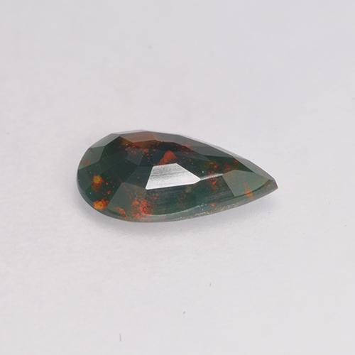 Heliotropo verde natural de 0,40 ct, en forma de pera, opaco