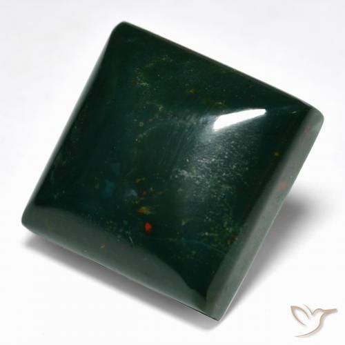 Heliotropo multicolor natural de 9,57 ct, cuadrado, opaco