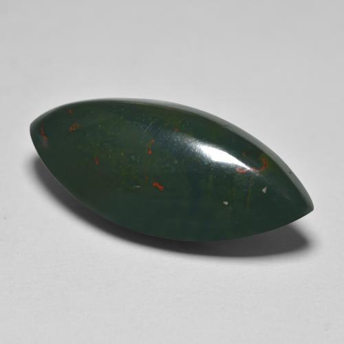 Heliotropo verde natural de 12,74 ct, marquesa, opaco