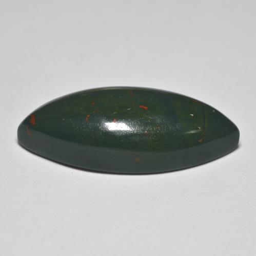 Heliotropo verde natural de 12,74 ct, marquesa, opaco