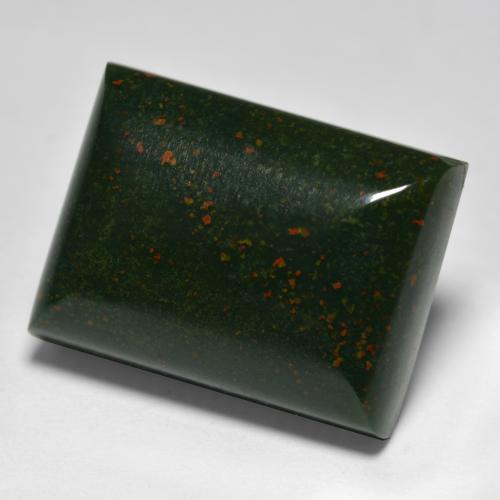 Heliotropo verde natural de 11,99 ct, baguette, opaco