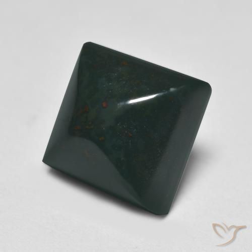 Sanguinaria Verde oscuro natural de 6.05 ct, Cuadrado, Opaco