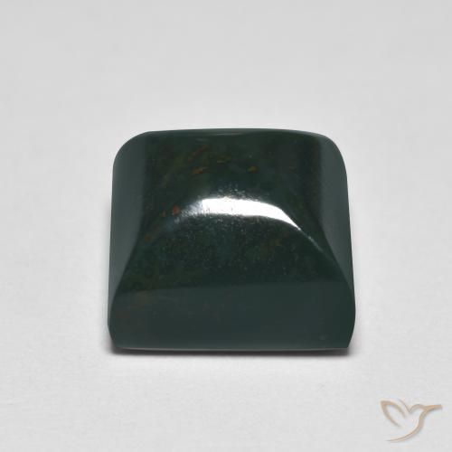 Sanguinaria Verde oscuro natural de 6.05 ct, Cuadrado, Opaco